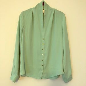 Long Sleeve Green Blouse